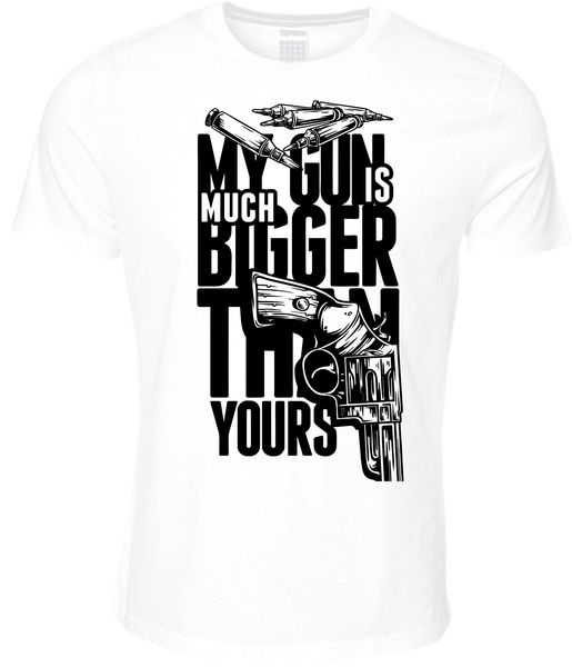 

sport 2019 new mens my gun is bigger than yours t shirt tee funny gift trainer gymer workout tee shirts