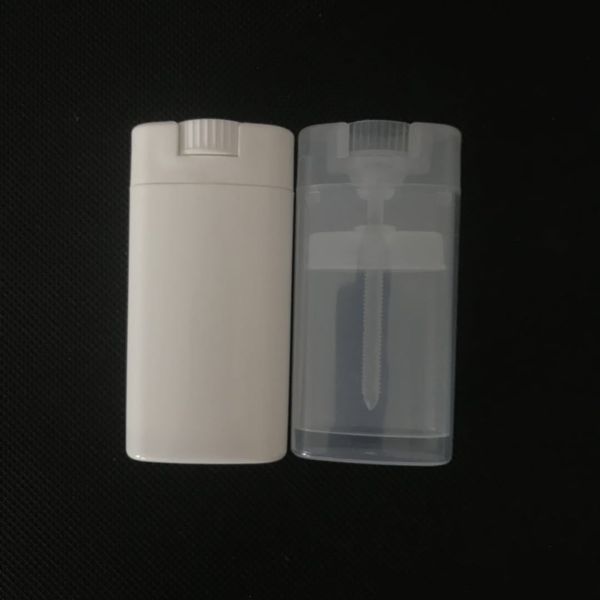 15 ml (15 g) leere ovale Deodorantbehälter aus Kunststoff, Lippenbalsamtuben mit Deckelkappen für Lippenstift DH8578