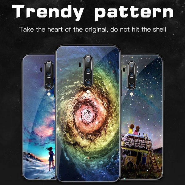

роскошные звездные неба закаленного стекла чехол для oneplus 7t 7tpro 7 7pro 6 6t 5 5t красочная окрашенная защитная крышка для jllvsb