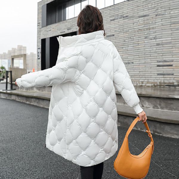 

2021 new female fashion mid-winter with thick length padded loose korean version and thin down winter jacket egqz, Black