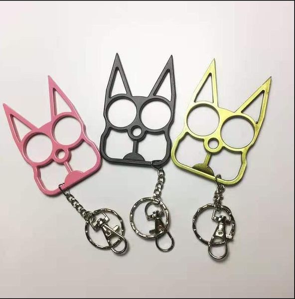 

creative finger tiger new justice black cat two finger clasp 2 finger buckle with key chain self defense supplies window breaker 7145