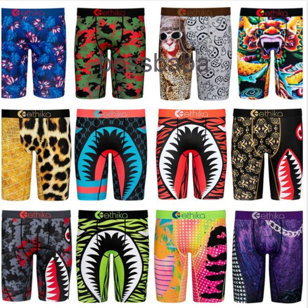 

designer ethika print men boxers underwear sports quick dry pants popular beach leggings fashion men swim trunks sell 813, Gray