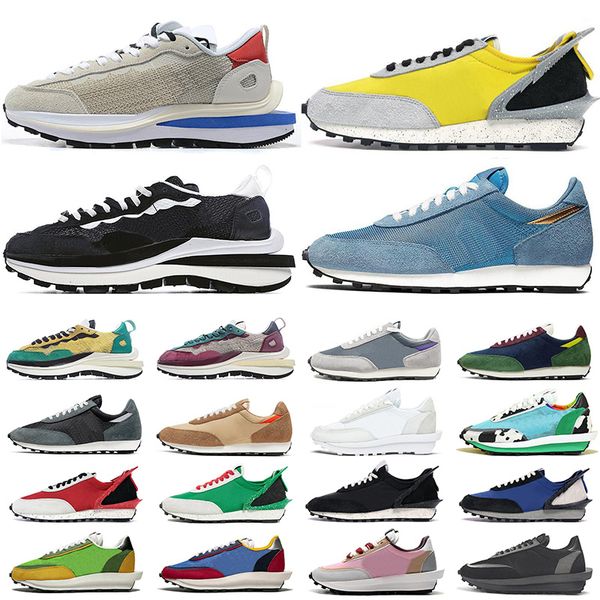 

daybreak ldv waffle chunky dunky running shoes pink triple white nylon pure platinum mens womens fashion trainers sneakers shoes 36-45