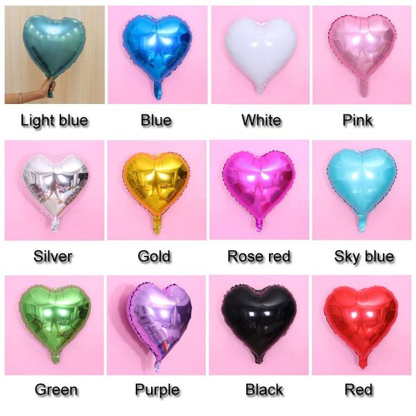 

wholesale 18 inch love heart foil balloon 50pcs/lot children birthday party decoration balloons wedding party decor balloons dh0931 t03