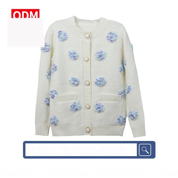 

2020 new button coat women's cardigan round neck button sweater coat jacquard autumn and winter women's sweater uayjc, White;black