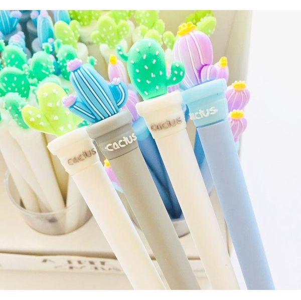 

cute cactus pen kawaii neutral pens 0.5mm creative potted plant gel pens for kids girls gifts school office sup jllhro mx_home, Blue;orange