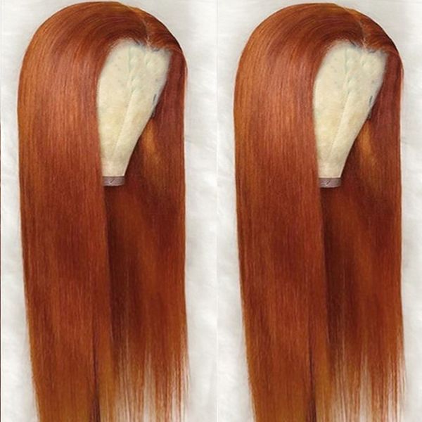 

orange color long silky straight hair wigs with natural skin part natural cosplay party synthetic wigs for women heat resistant, Black;brown