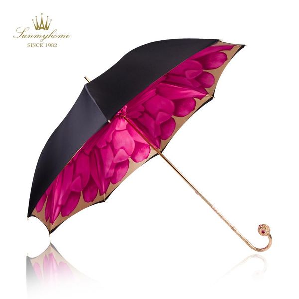 

золотой двухслойный luxury зонт женщины вс дождь защита ув зонтик длинной ручкой зонт высокого качества от дождя u5b sqczsm trustbde