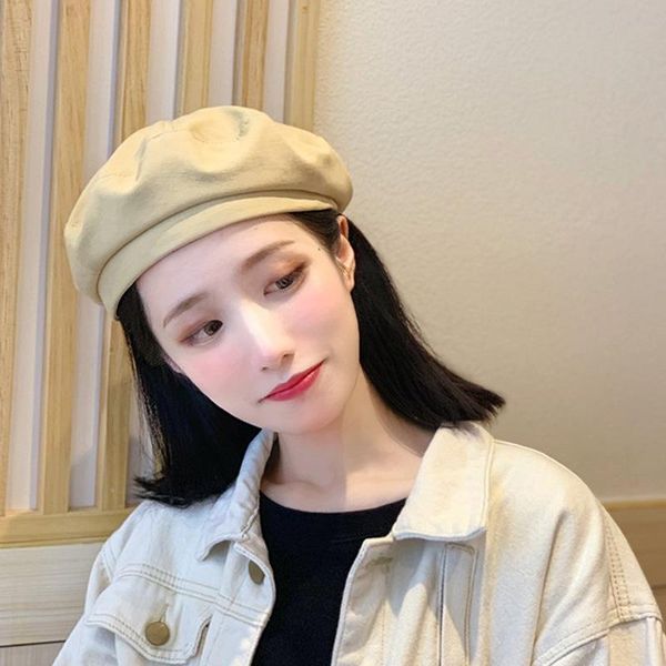 

stingy brim hats 6 colors summer and autumn thin breathable octagonal women fashionable vintage painter hat 2021 style s, Blue;gray