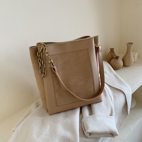 

ejijl large frosted women's autumn bucket winter 2019 bag cross fashion bag capacity single shoulder color contrast bucket new z8dpd