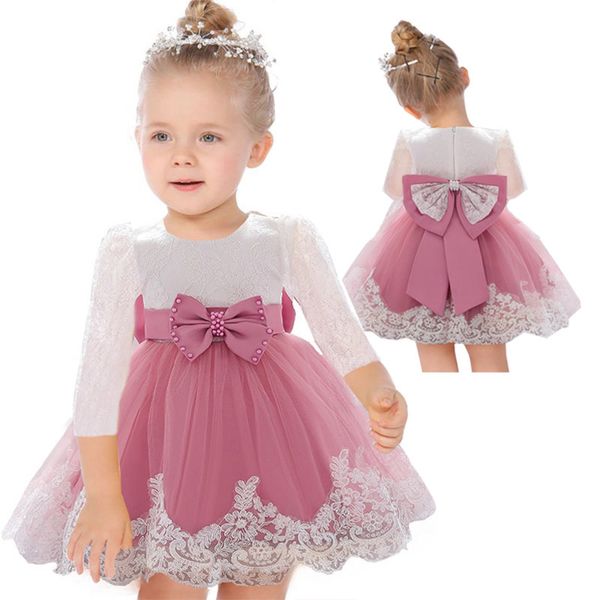 

winter christmas baby girls dress newborn lace princess dresses for baby 1st year birthday halloween costume infant party dress 200930, Blue