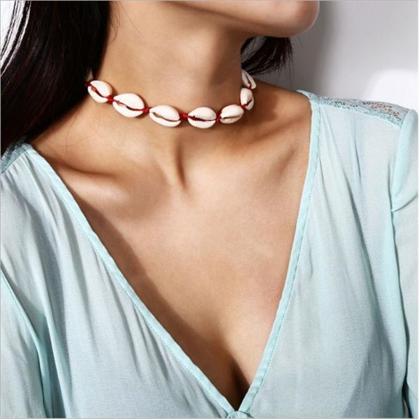 

2020 летней личность повседневной handmade shell коротких ключицы ожерелье женского пляж ювелирных изделия choker ожерелье для женщин оптово, Golden;silver
