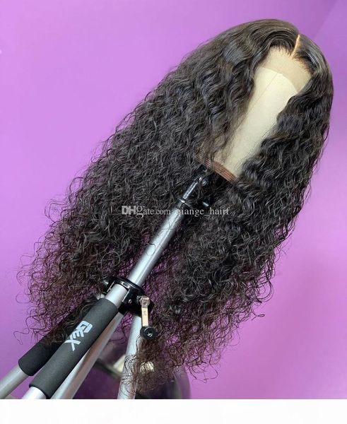 

water wave wig brazilian lace front synthetic hair wigs for women natural color pre plucked full lace wig water wave lace wigs, Black;brown