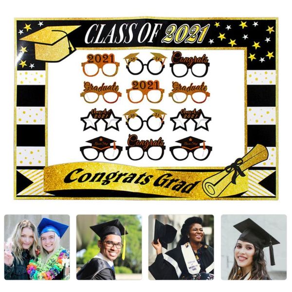 

frames 1 set 13 pcs senior year class of 2021 po props paper glasses