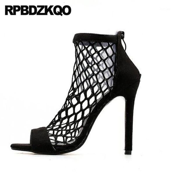 

open toe high heels mesh 12cm 5 inch catwalk stripper scarpin sandals shoes thin pumps women exotic dancer black discount fetish1