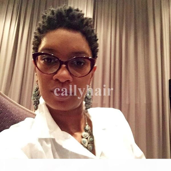 

short pixie cut human natural black brazilian hair glueless full wig for black women human black hair african american pixie short wig, Black;brown