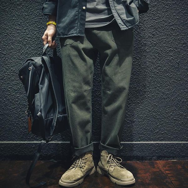 

men's pants cargo men simple and versatile casual for autumn winter loose solid color trousers all-match harem, Black