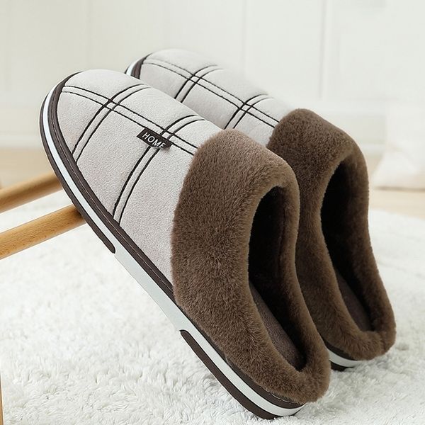

winter slippers for women plus size 12-18 warm non slip gingham home shoes female new suede fashion soft fur slippers women y201026, Black