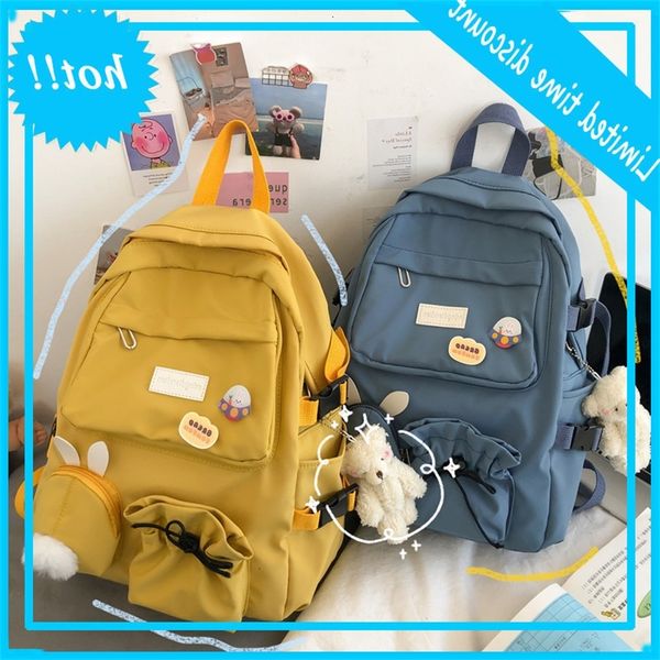 

college style backpack women 2020 new fashion large capacity student schoolbag leisure personality lovely travel bag