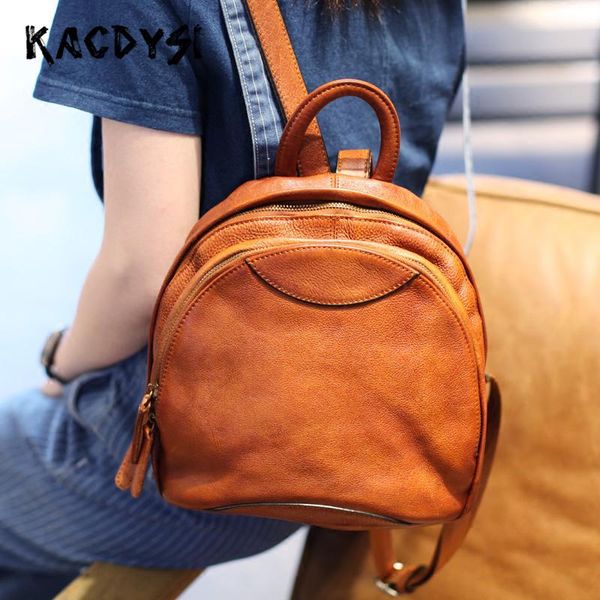 

outdoor bags original real cowhide leather small girl backpack luxury women rucksack daypack vintage literary bookbags latest school bag