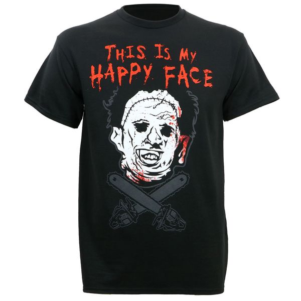 

1texas chainsaw massacre кожаный happy face limited edition летней моду смешной приной kawaii спорт толстовка с капюшоном толстовка футболка