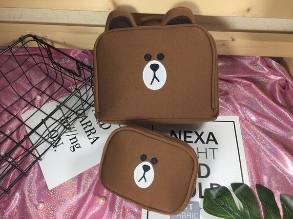 

tyket korean cute cartoon bear storage cosmetic hand cosmetic women's small portable travel phone storage 1f bag purse mobile phone bag