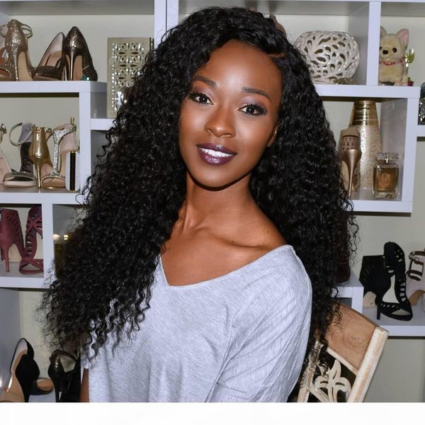 

virgin malaysian curly human hair weave wig glueless front lace human hair wigs baby hair full lace wigs for black women, Black;brown