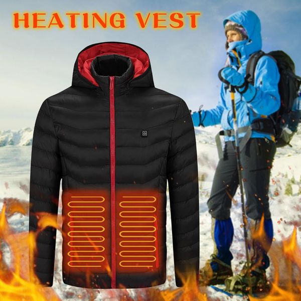 

зимняя куртка мужчина 2021 usb с капюшоном водонепроницаемый электрический слой теплая одежда мода новый хлопок мужской повседневный костюм, Black