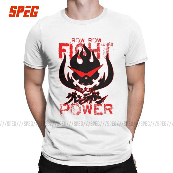 

gurren lagann row row fight the power t-shirt round neck men short sleeve t shirt tees for male sport hooded sweatshirt hoodie