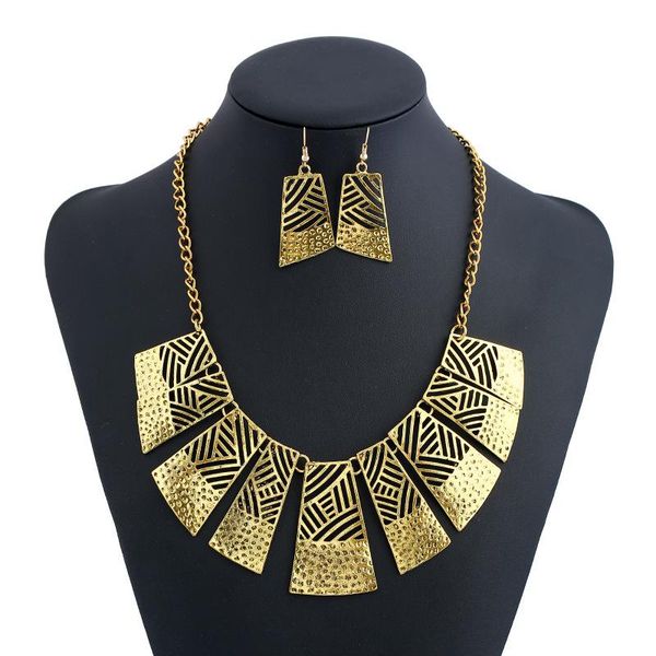 

earrings & necklace lzhlq 2021 fashion women vintage multilayer hollow resin bead chain plated jewelry sets accessories, Silver