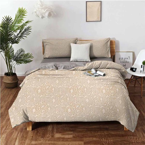 

swirling seed and flower patterns in antique style oriental motifs nature garden printbedding 3-piece set