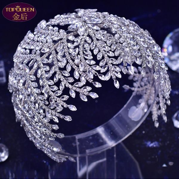 Abito da sera Diamante Diamante Bridal Tiara Baroque Bella Corona Sposa Signore Gioielli Diamante Corone Diamante Bride Accessori Corona di nozze European Retro Palace Crown