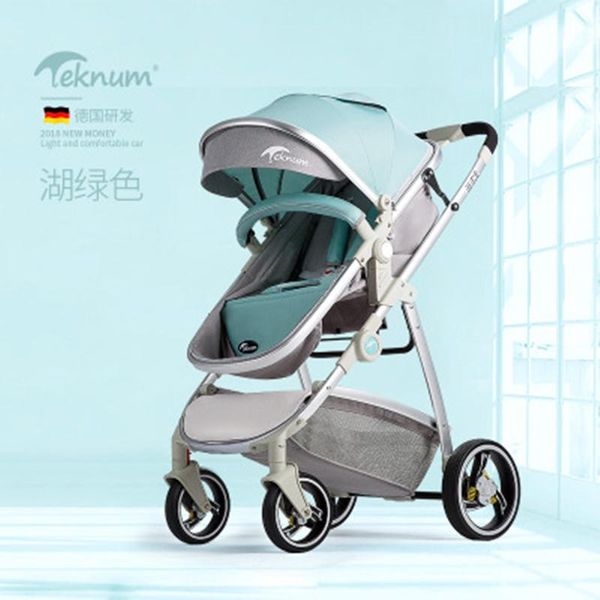 

strollers# high landscape baby stroller, can sit and lie down, two-way, four-wheel absorber, folding portable neonatal trolley