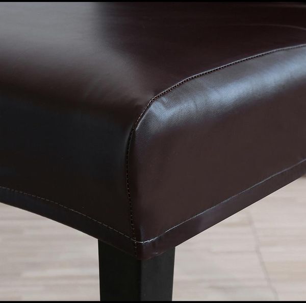 

pu leather fabric material pure color chair cover waterproof dining seat chair covers l banquet seat covers chair protector q wmtdit