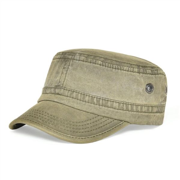 

wide brim hats voboom men women stylish summer autumn washed cotton army cap flat hat with air hole 162, Blue;gray