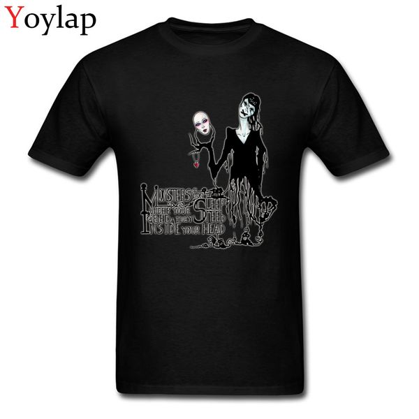 

creepy design monsters don't sleep men's t-shirts & tees short sleeve black white ghoul rock & roll sport hooded sweatshirt hoodi