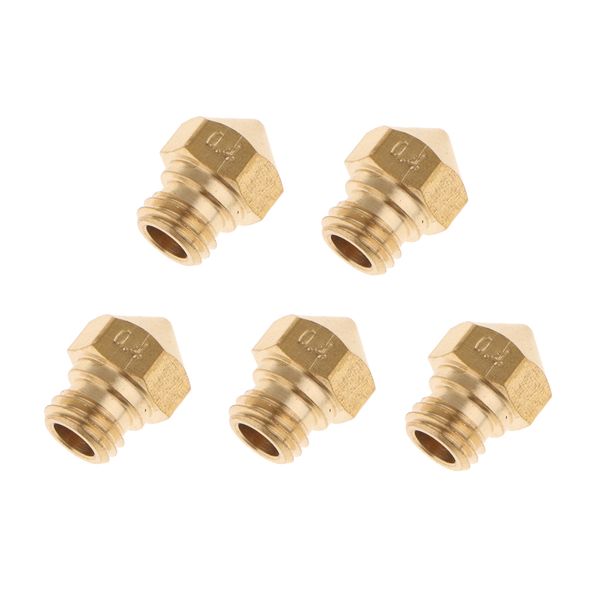 

5 pieces metal extruder print head nozzle for 1.75mm mk10 3d printer 0.4mm