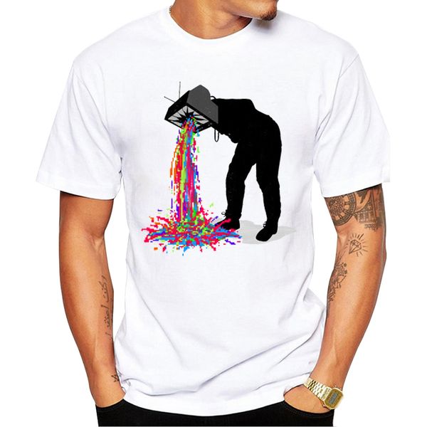

teehub hipster pixel рвота t shirt мода красочный pixel printed tee с коротким рукавом повседневная tshirts смешные tee спорта толстовка с к