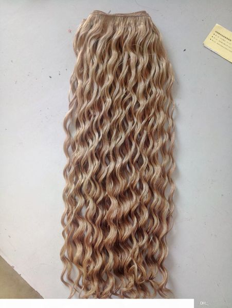 

briazilian human virgin remy hair weft loose curl baby soft hair extensions dark blonde color 100g bundles, Black