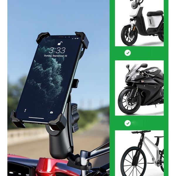 

360 bike motorcycle mobile phone holder cradle clamp mount for 4-6.5\" cellphone g6dc