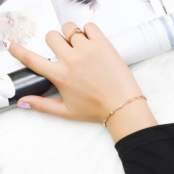 

mini bracelet bracelet titanium steel five pointed star all sky star jewelry rose gold material does not fade but sensitive e079 t6evv t6evv, Golden;silver