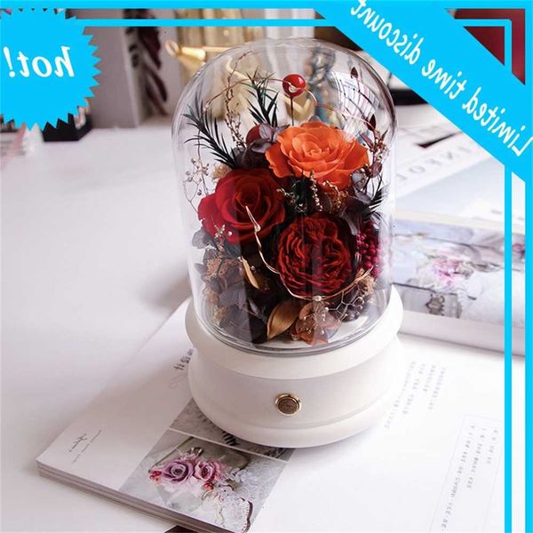 

eternal flower bluetooth speaker cylinder valentine's day 520 gift for girlfriend with light and music