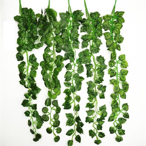

decorative flowers & wreaths 12 strings artificial creeper leaves vine 6.5ft wall green hanging leaf garland lifelike plant for party decor1
