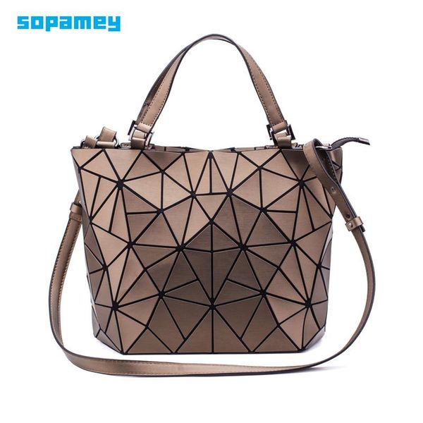 

new women shoulder bag geometric folding handbag tote bags for women luminous messenger bag ladies hand bags bolsa feminina