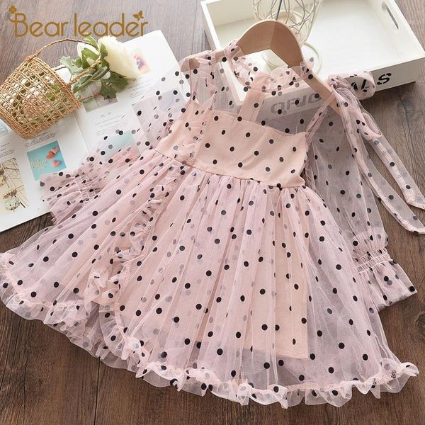 

bear leader girls dress new fashion kids girl polka dot elegant princess dresses lace embroidery children kid clothing vestidos1, Red;yellow