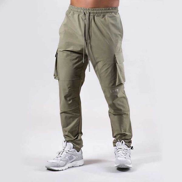 

muscle sports pants men's fitness trend work clothes pants thin elastic legged running training pants trousers drawstring joggers sweat, Black
