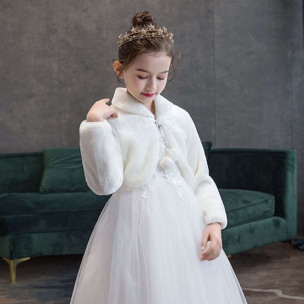 

and winter 2019 plush shawl autumn girls' flower drs coat children's performance et with sv rn1h, Red;brown