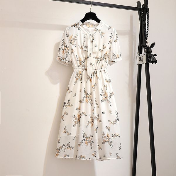 

xxl-6xl 300kg 6l long 2021 summer minority female dress looser expanded large printed chiffon dresses v51k, Black;gray