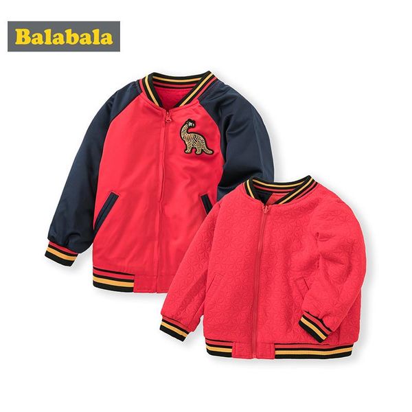 

balabala children zip jacket wear both side coat boy spring baby fashion casual baseball uniform fashion top, Blue;gray