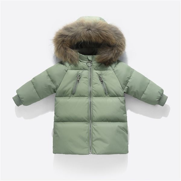 

olekid kids winter down jacket fur collar long boys winter jacket 1-6 years baby girl coat infant snowsuit children parka 201102, Blue;gray